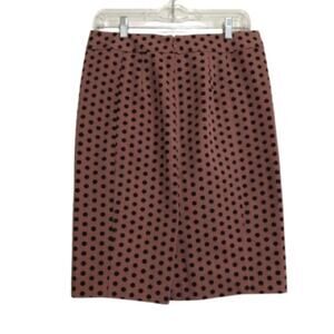 Ann Taylor Loft Mauve and Black Polka Dot Knee Length Pencil Skirt